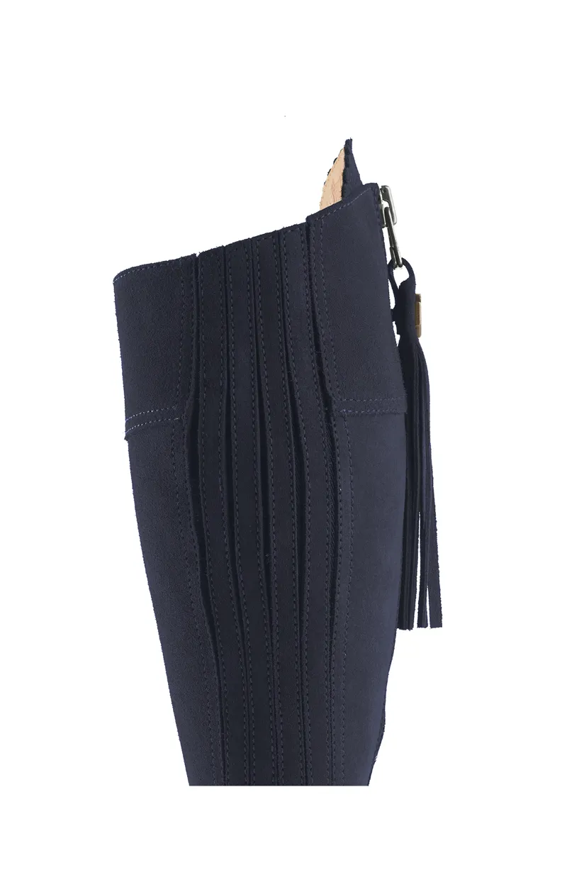 Fairfax and Favor Regina Heeled Boots Navy Suede-3